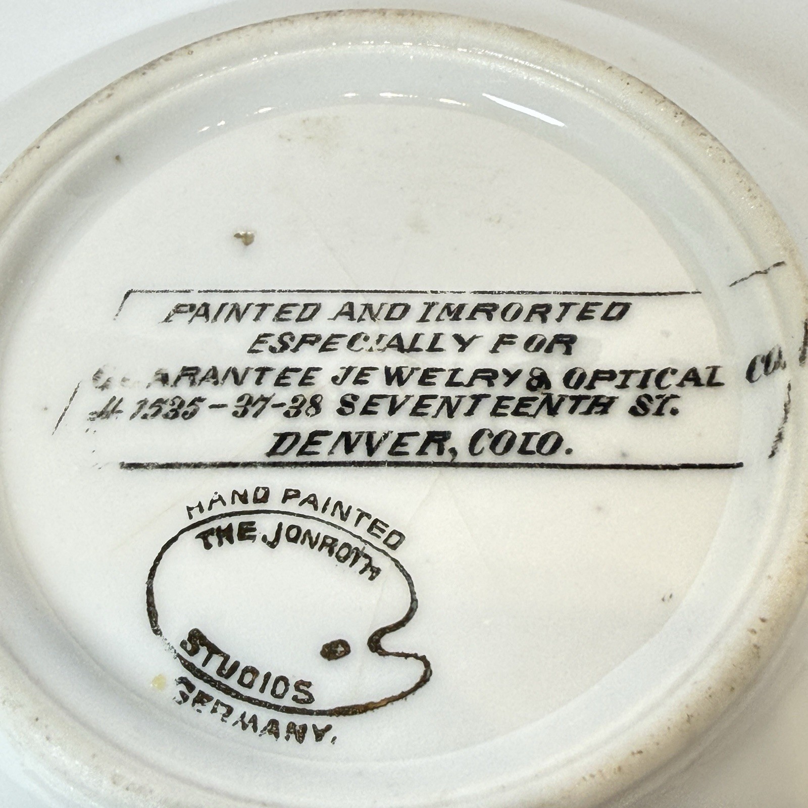 DENVER COLORADO CO Antique US MINT & CAPITOL Painted Souvenir TRINKET PLATE