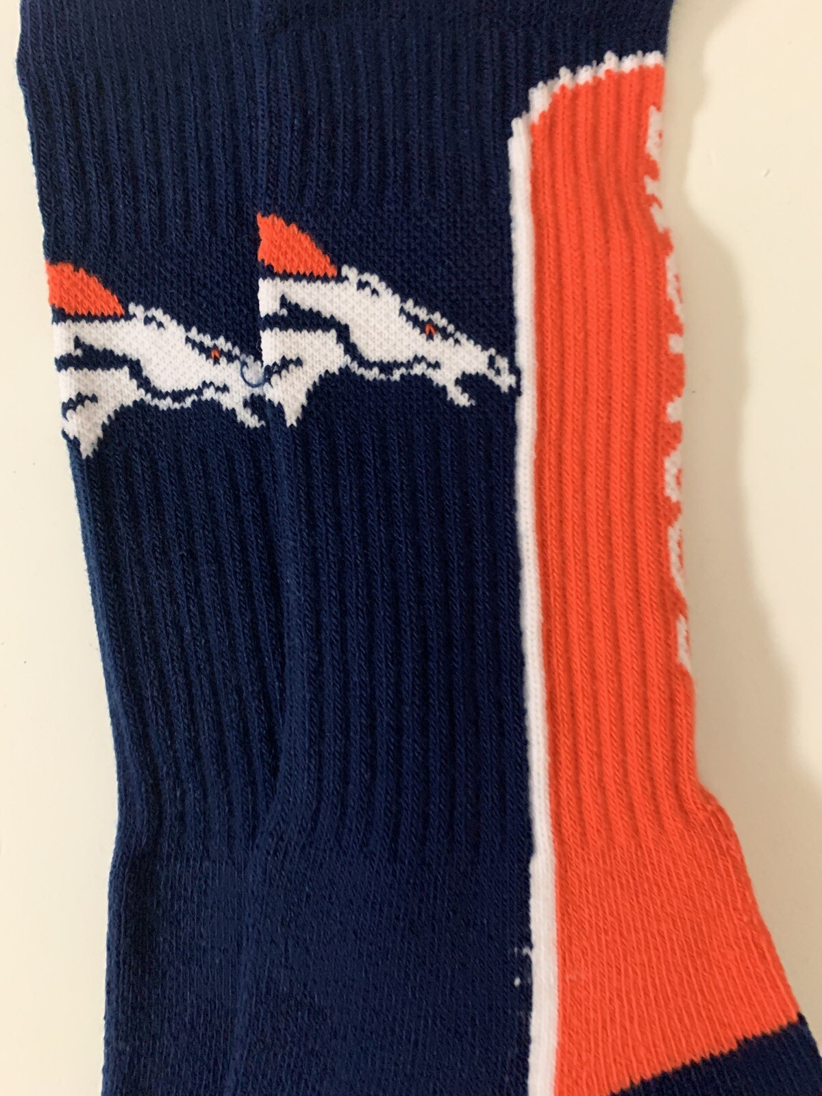 Denver Broncos Adult Crew Socks New Free Ship Large High Quality Thick (F6)