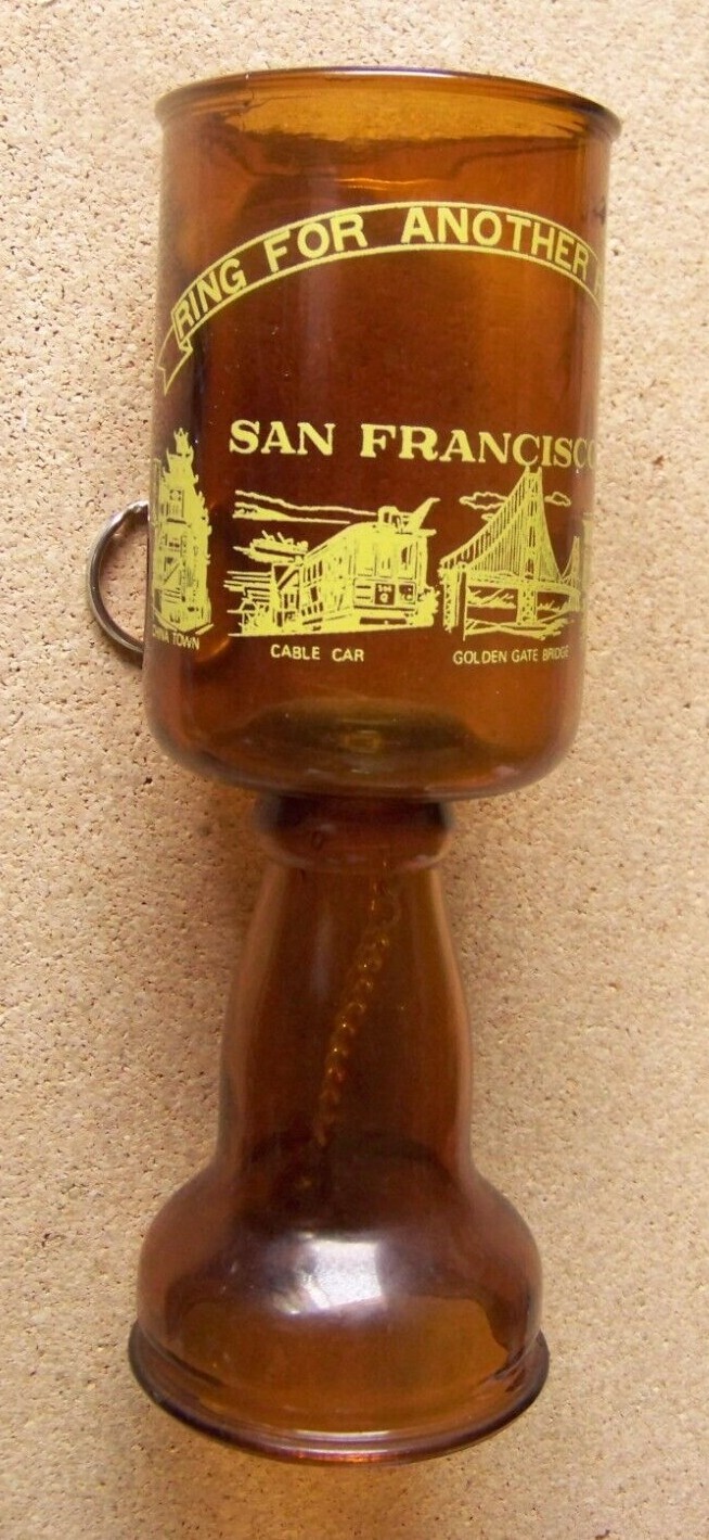 San Francisco bottle glass & bell – ” Ring For Another Round ” SF