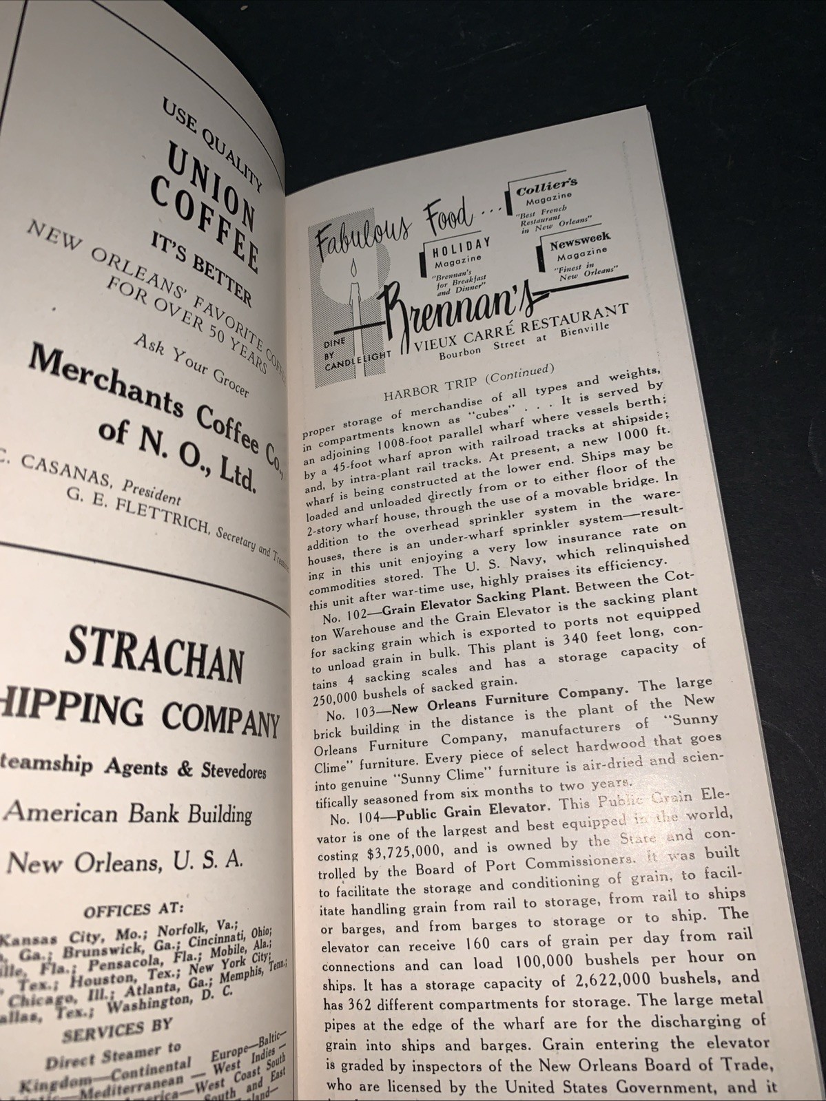 1960 New Orleans LA Souvenir Streckfus Steamers Guide Ads Map Vintage Booklet