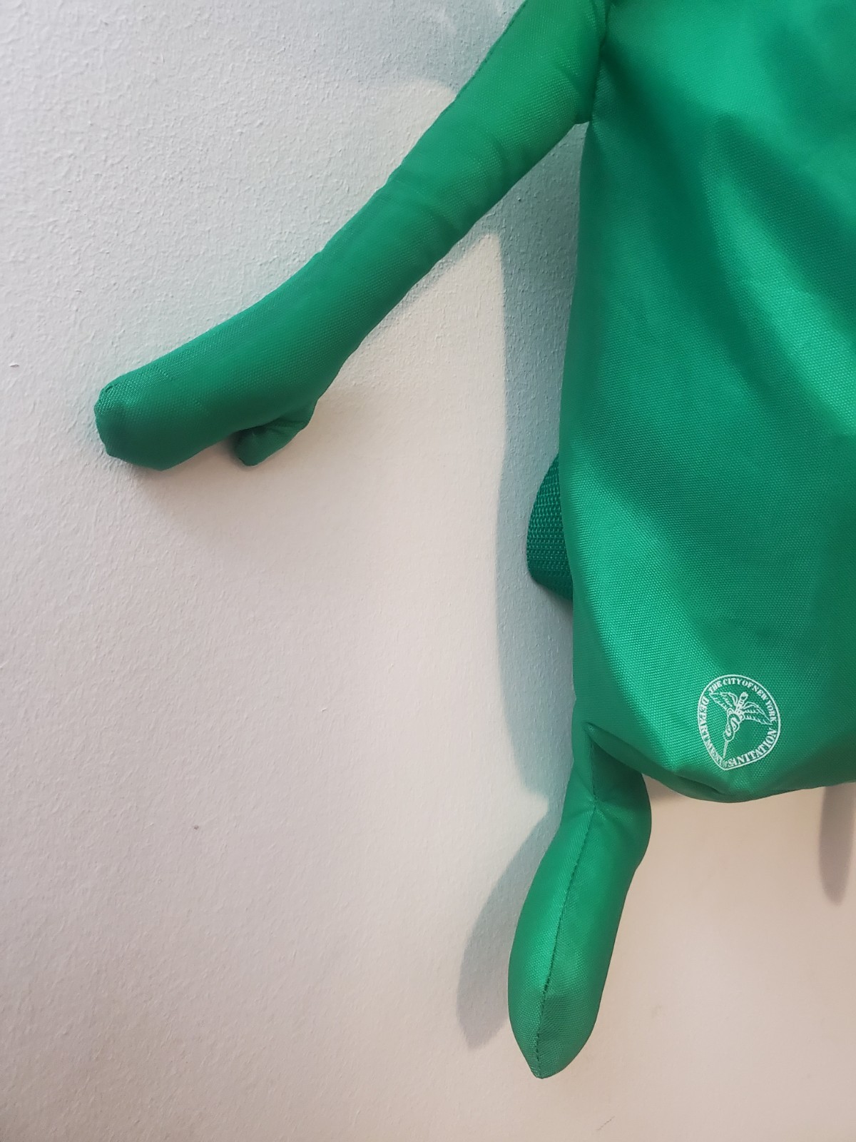 Vtg Dept Of Sanitation New York City Recycling Green Garbage Backpack Arms Legs