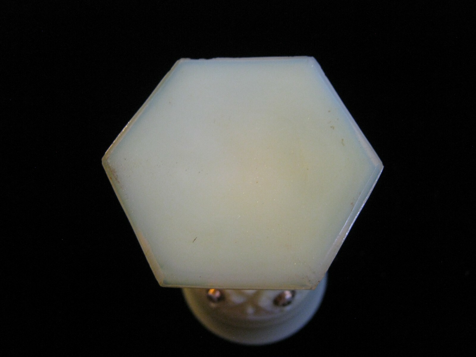 RED LODGE MONTANA 4″ Cordial by Jefferson Custard Glass Diamond w/ Peg 1904-1915
