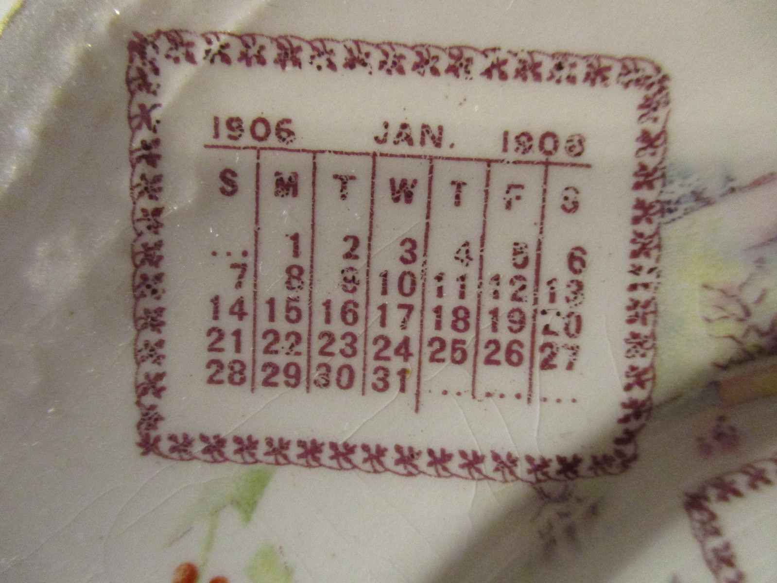1906 Souvenir Calendar Plate Confers Varieties Hamburg Pennsylvania