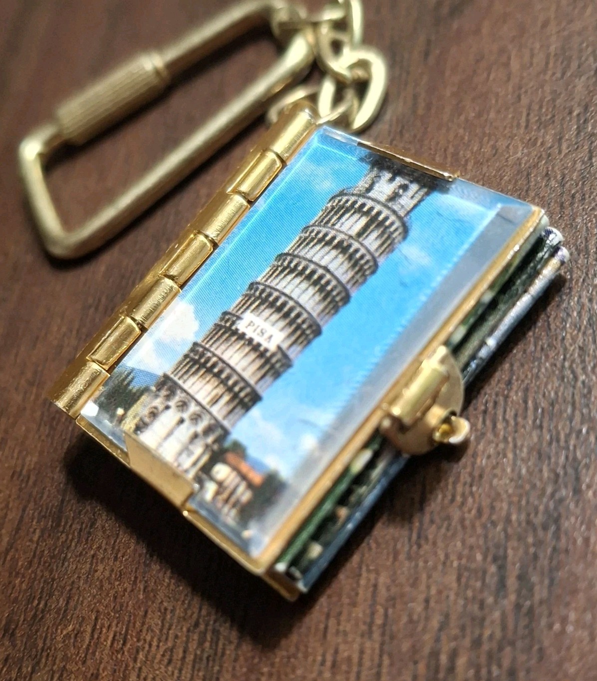 Vintage Souvenir Keychain Photo Album Acordian Italy 1960s Collectible Travel