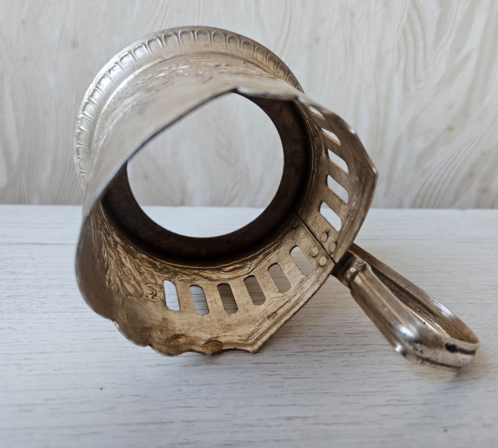 Vintage Russian Tea Glass Cup Holder Podstakannik Motorship Soviet Union