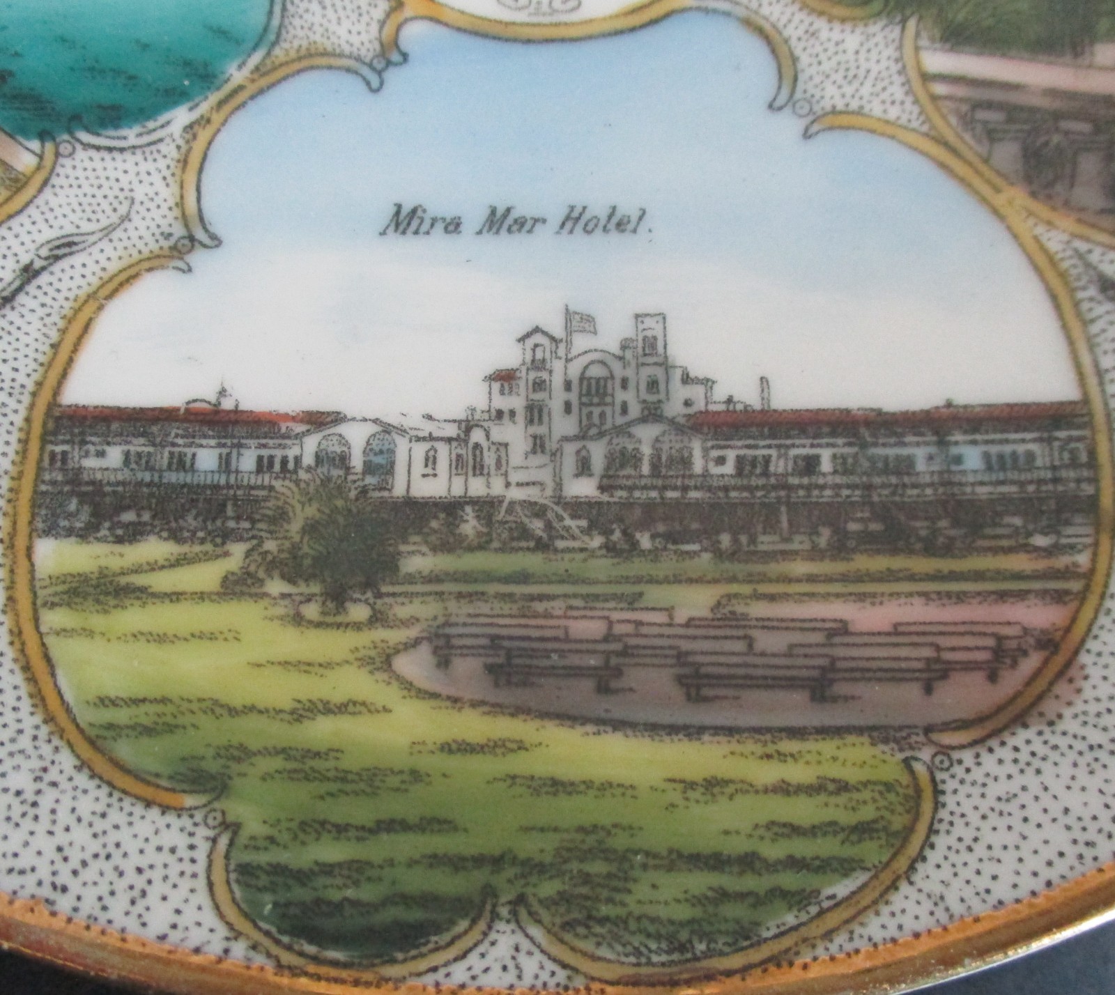 Early 20th Century Souvenir Dish Mira Mar Hotel Ringling Museum Sarasota Florida
