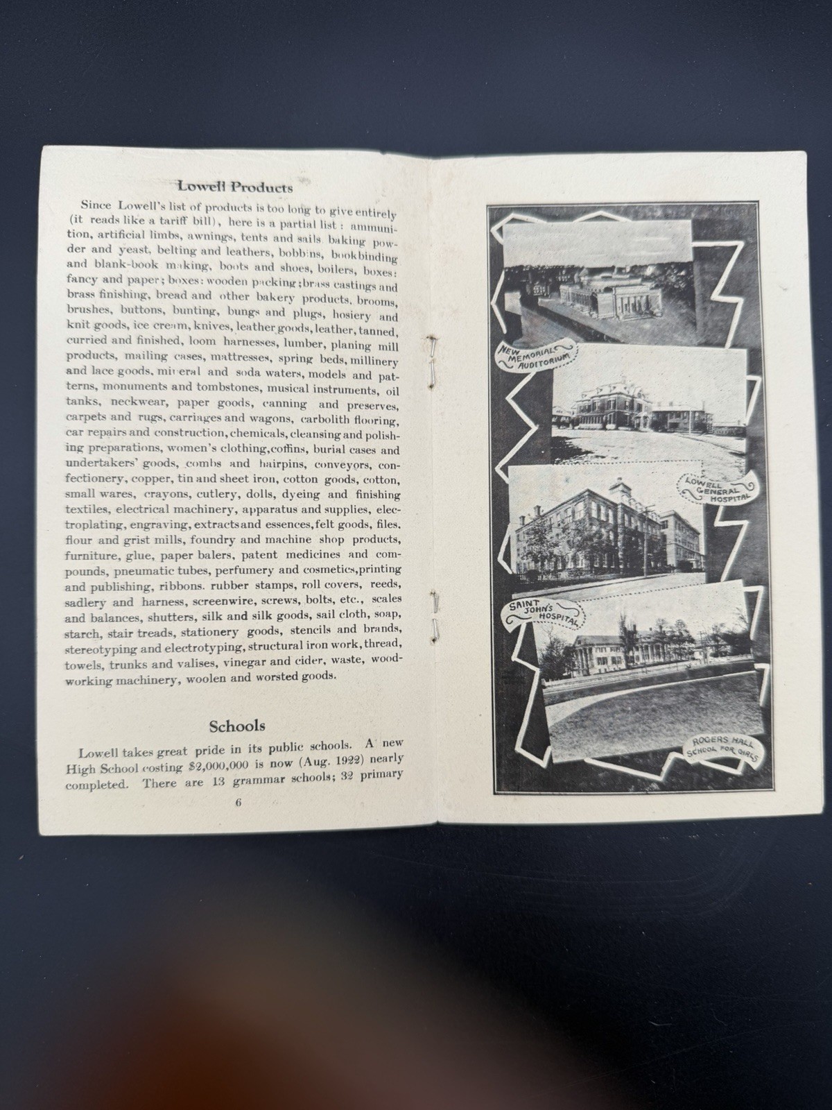 1922 Vintage Lowell Massachusetts Promotional Booklet The Workshop of the World