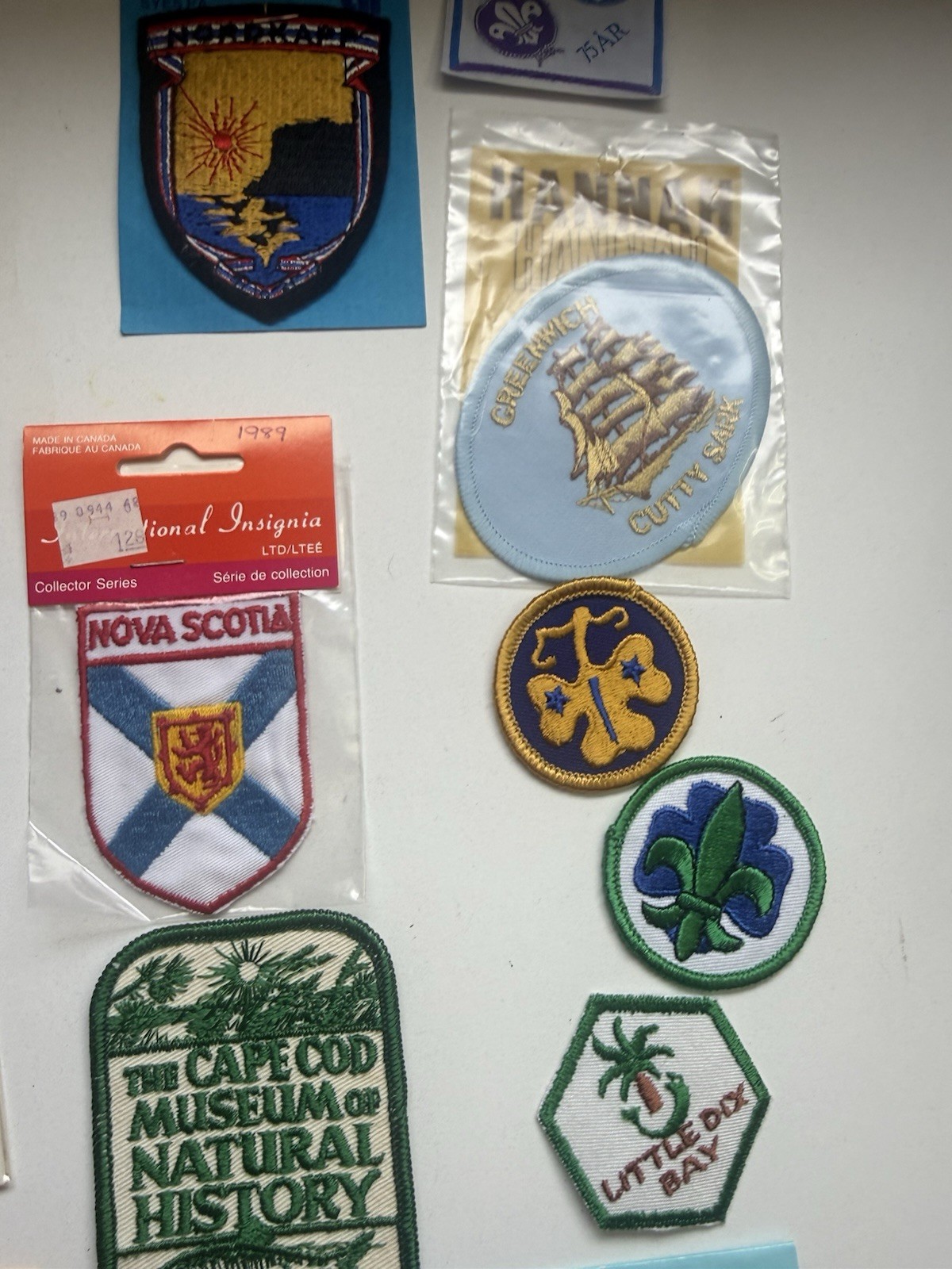 Vintage Souvenir Travel Patch Lot Scouts Flags Red Cross Norway Scotland 25+