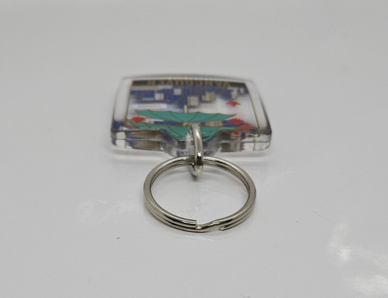 Lucite Vancouver Canada Multicolor Keychain Keyring Double Sided 2.5″