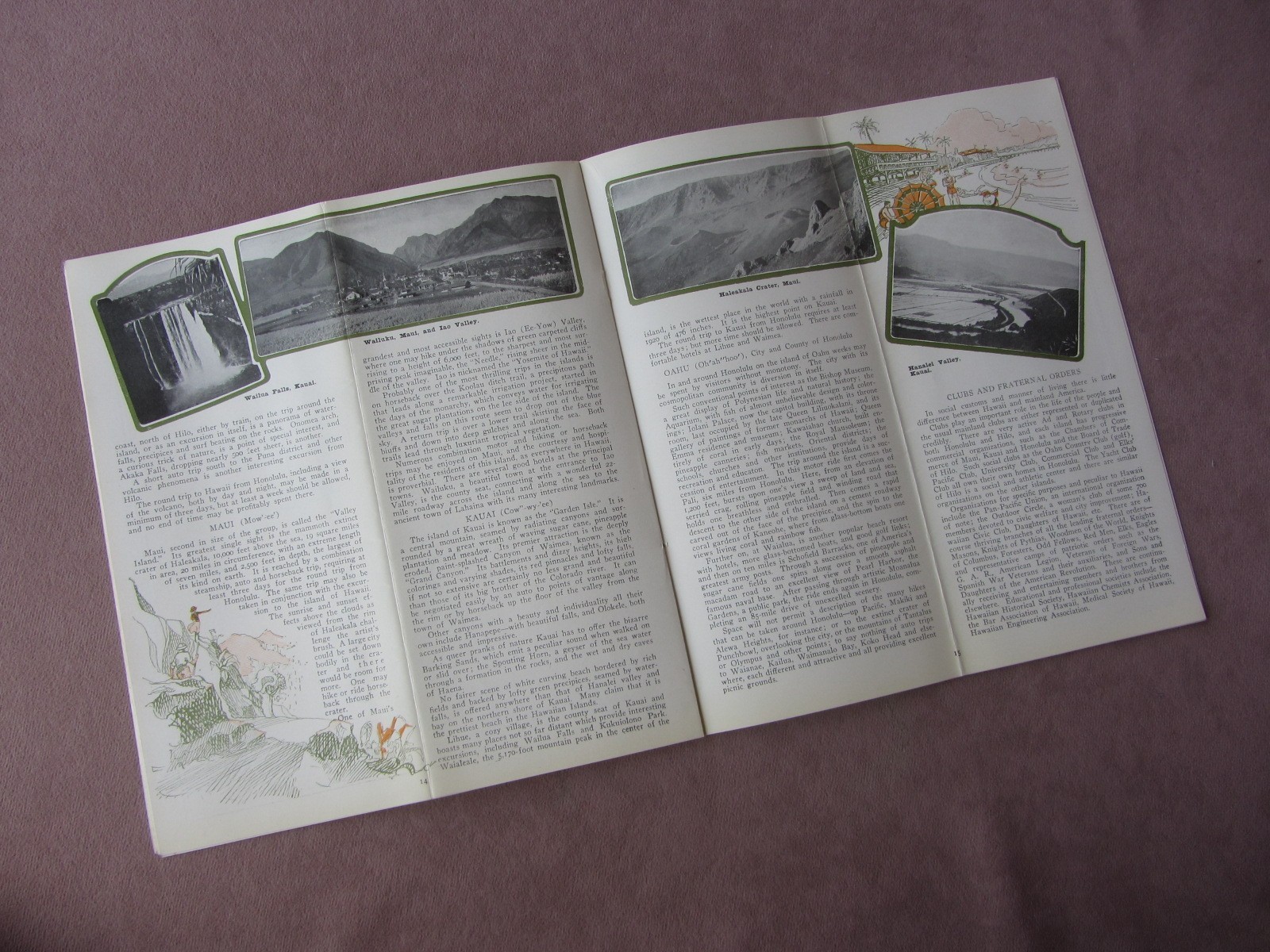 Vtg 1928 Hawaii Travel Guide Booklet Year Round Playground Photos Map Art