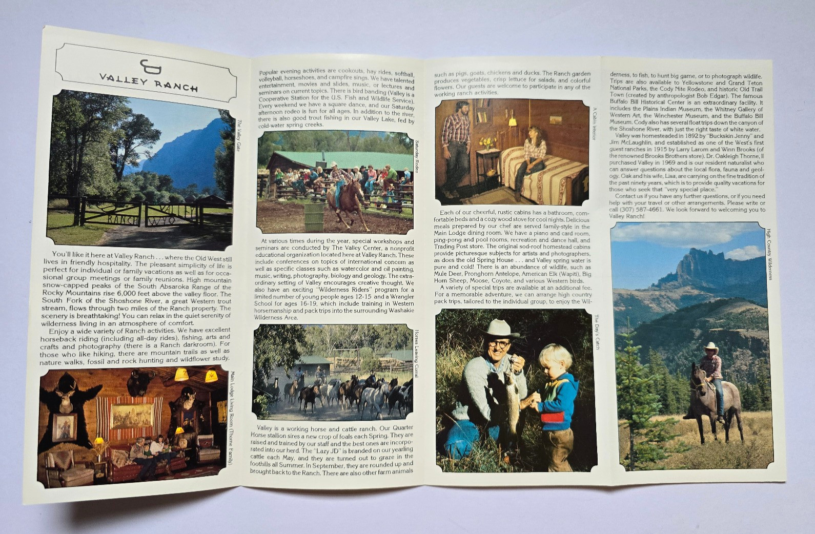 LOT of (4) VALLEY RANCH / Cody, Wyoming / Brochures, Pack Trip Booklet / Lazy JD