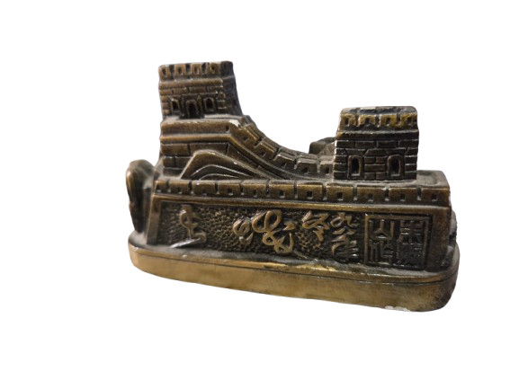 Vintage Great Wall of China Metal Souvenir Statue Figurine Small Chip Damage