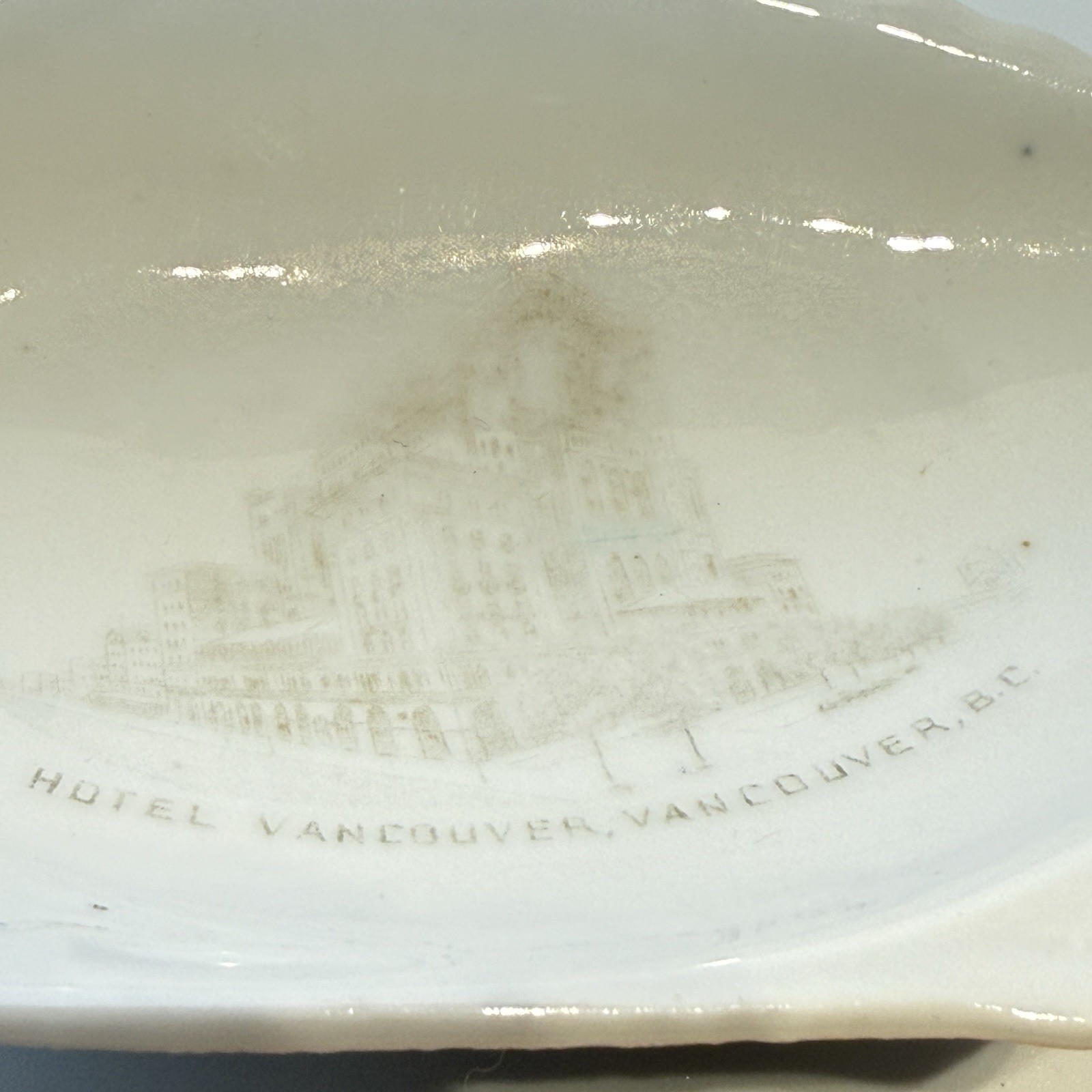 Antique Hotel Vancouver BC Canada Hand Painted Souvenir Plate Dish Trinket