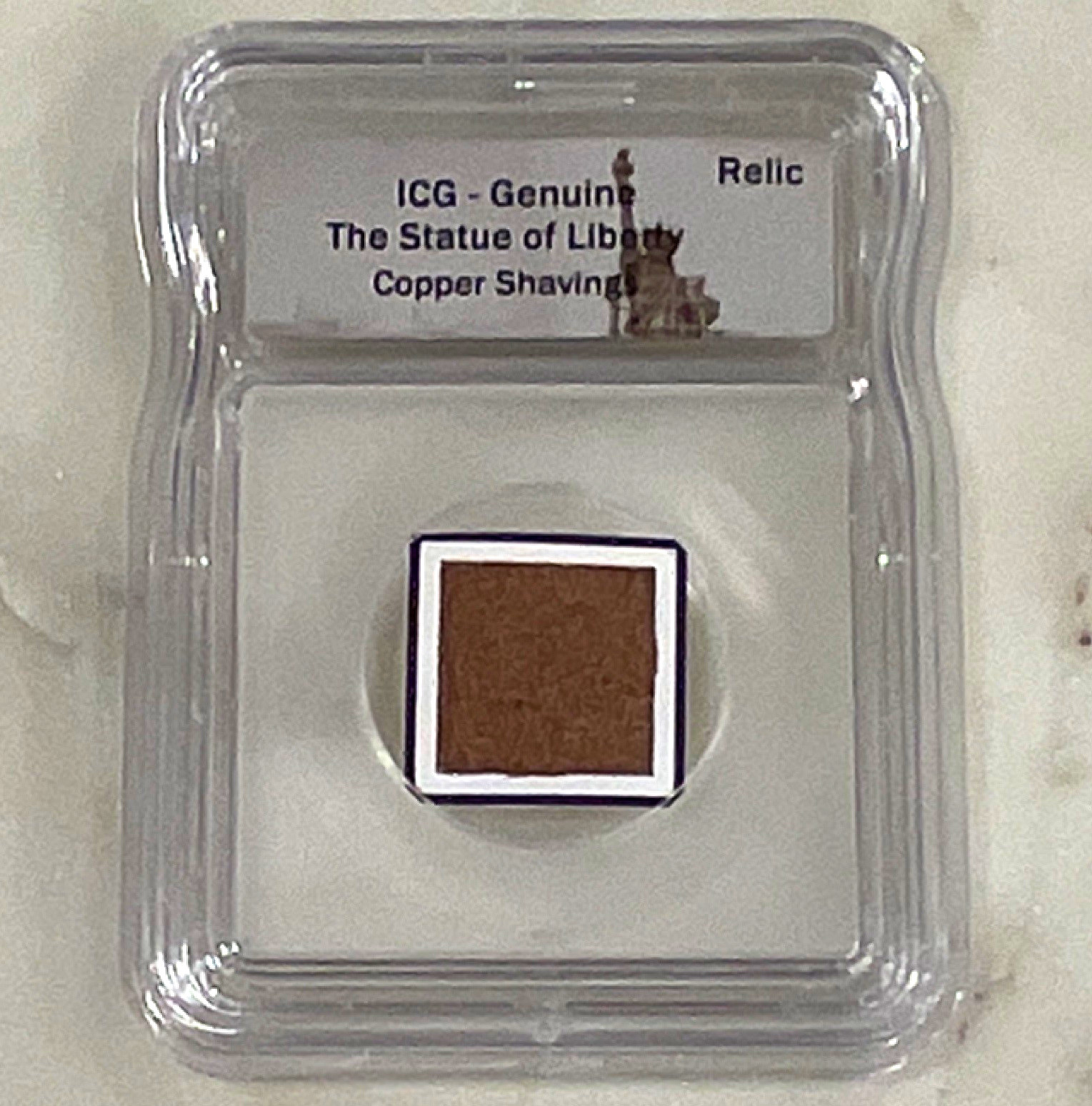 ICG Genuine Relic Statue of Liberty Copper Shaving Encapsulated #4737010575