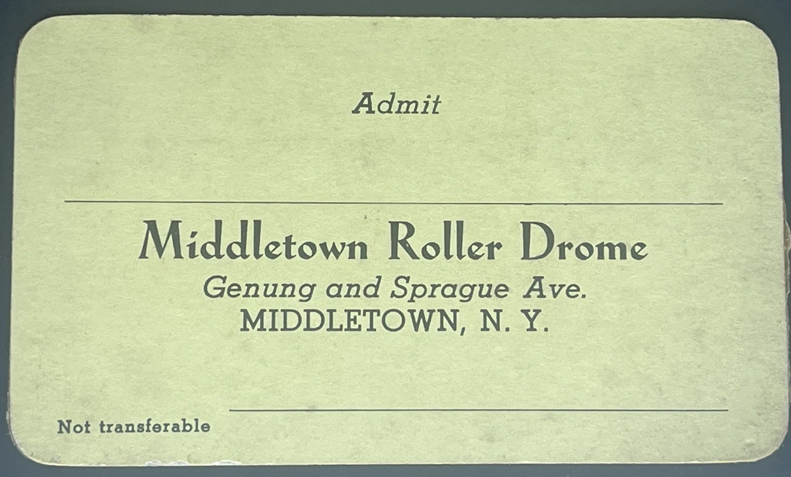 1940’s Jewish Resort Business Card Borscht Belt – Middletown Roller Drome N.Y.