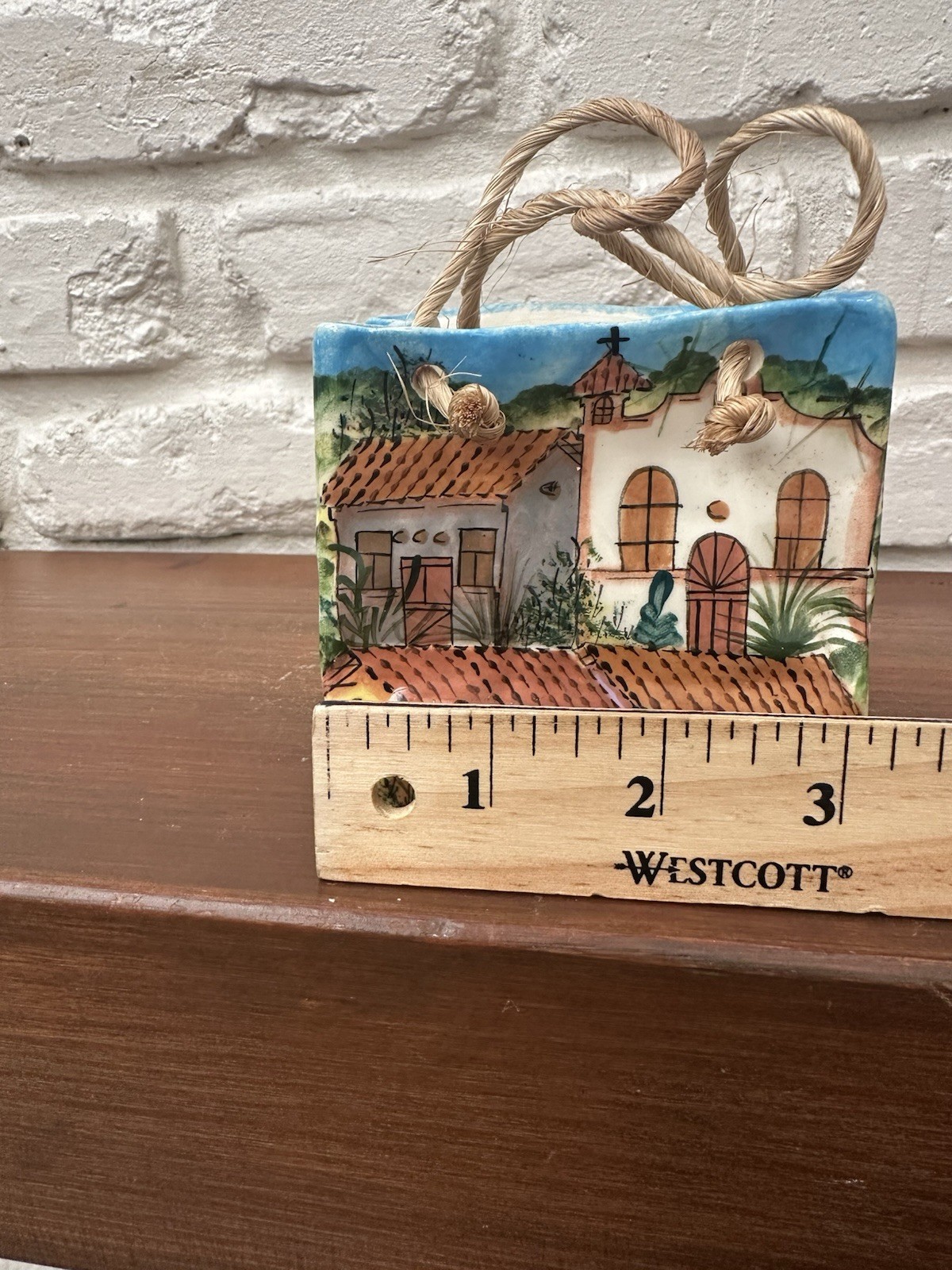 Costa Rica Souvenir Ceramic Gift Bag , Hand Painted . Multicolor