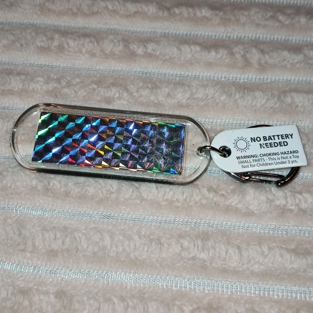 Acrylic Blinking Solar Powered Keychain 4.25” Long w/Snap Keyring, GODDESS