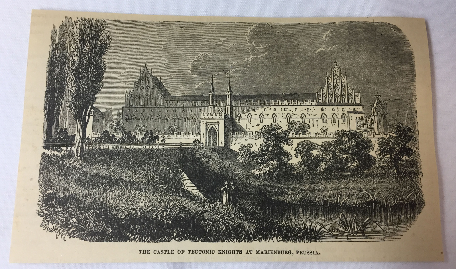 1877 magazine engraving~ CASTLE OF TEUTONIC KNIGHTS Marienburg, Prussia (Poland)
