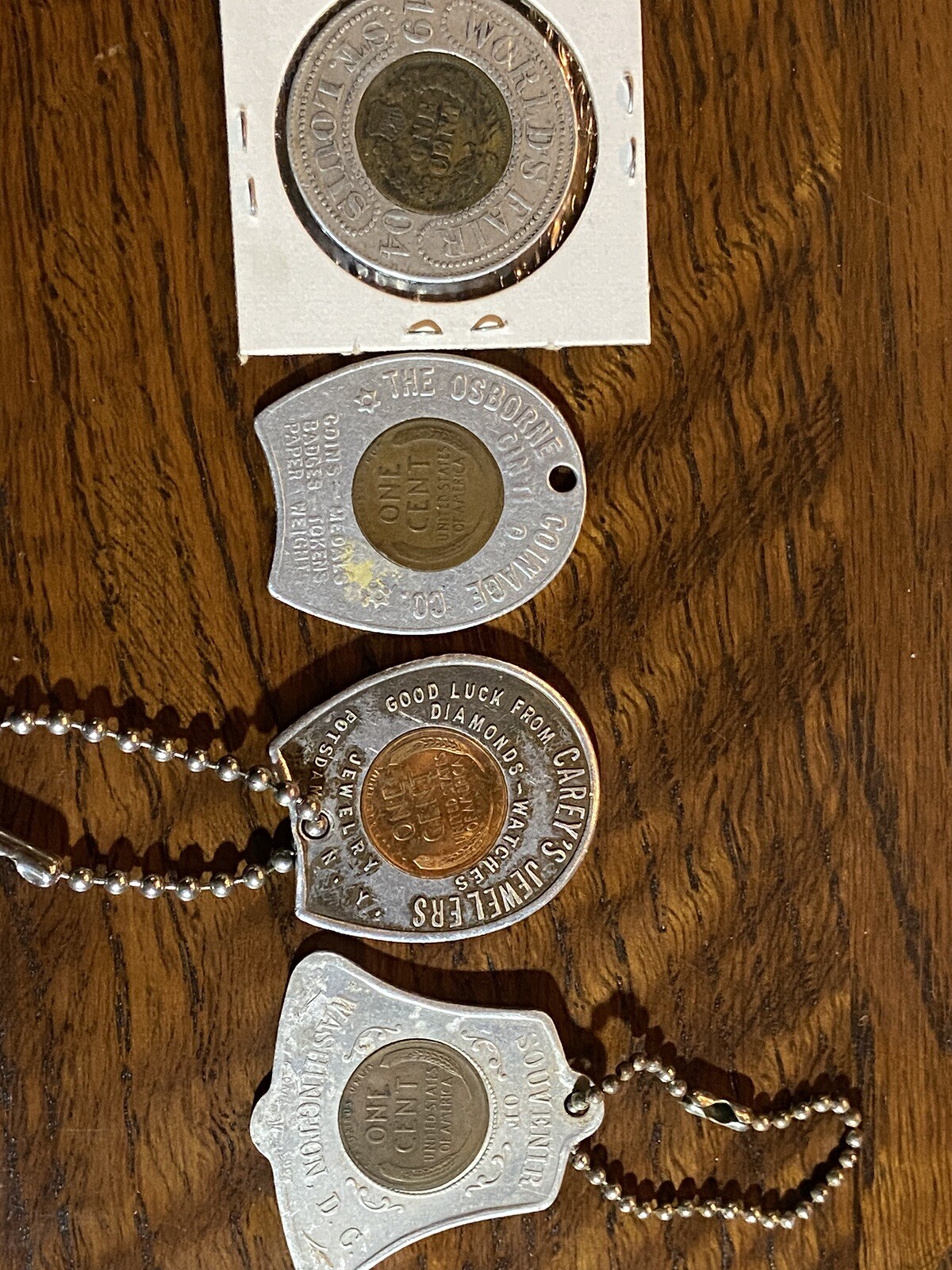 Collectible, 4 Good Luck Penny Charms. 3 Lincoln Pennies +1 Indian Head