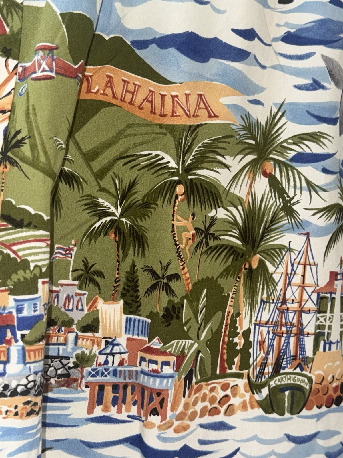 Lahaina Restaurant ‘Cheeseburger In Paradise’ Men’s Shirt Fit XL. NWOT