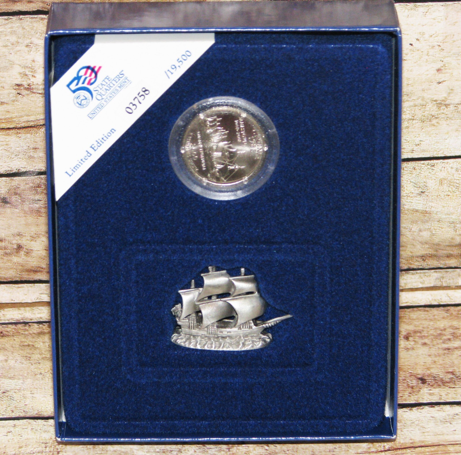 Virginia 2000 Hallmark Uncirculated Quarter & Figurine, New In Box, Limited Ed