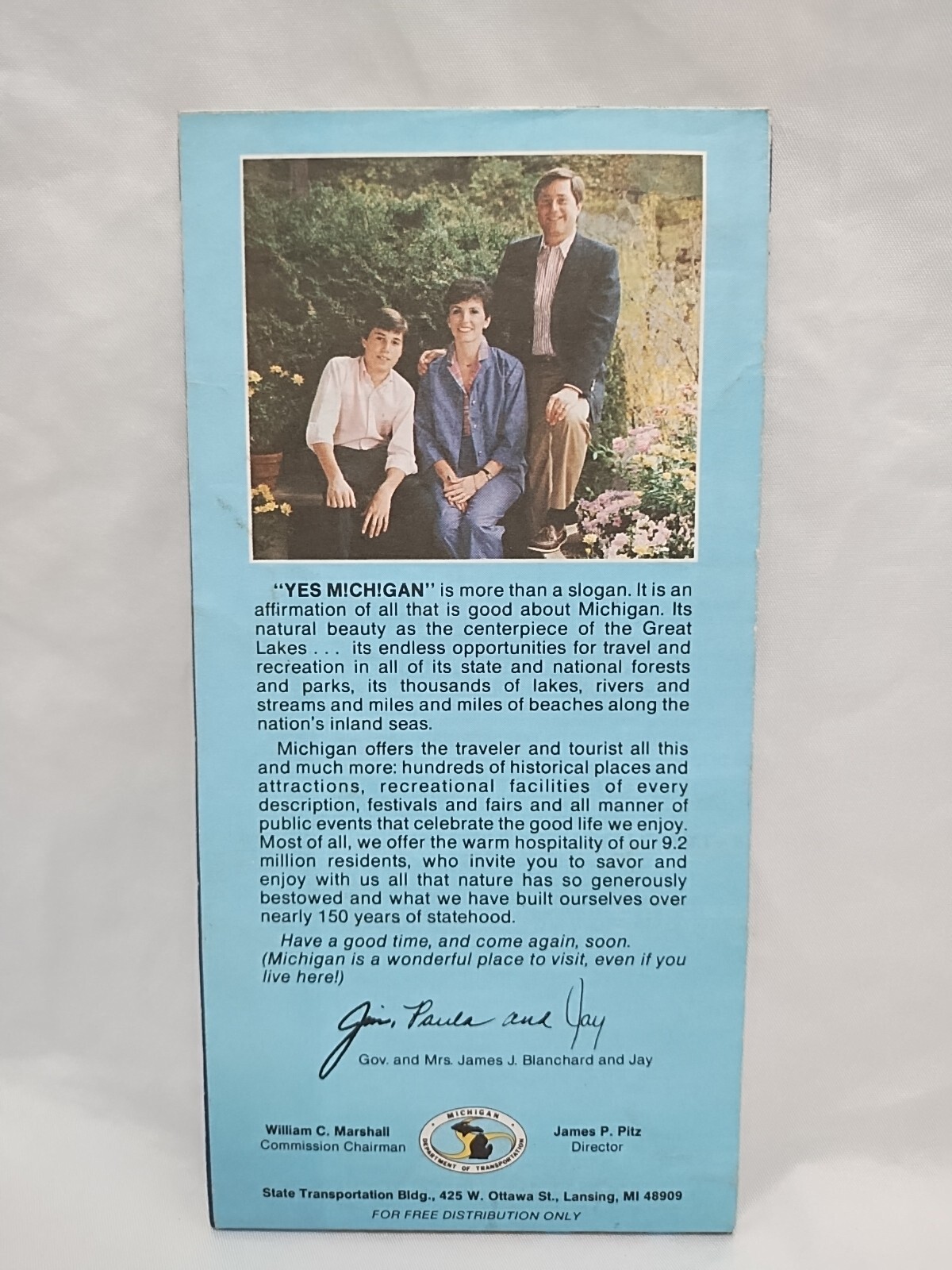 1980s Yes Michigan Official Transportation Map Brochure