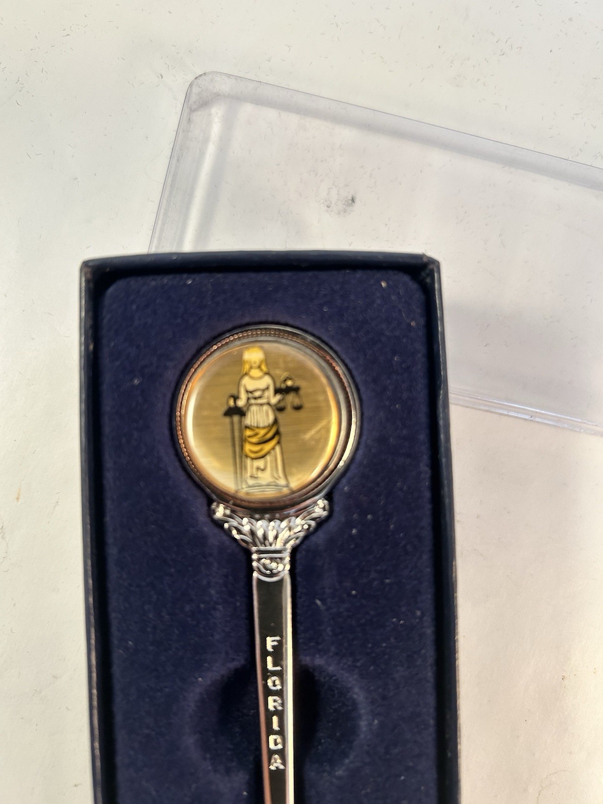 Scales of Justice epoxy on 50 State Quarter Spoon Florida On The Stem U.S.Mint