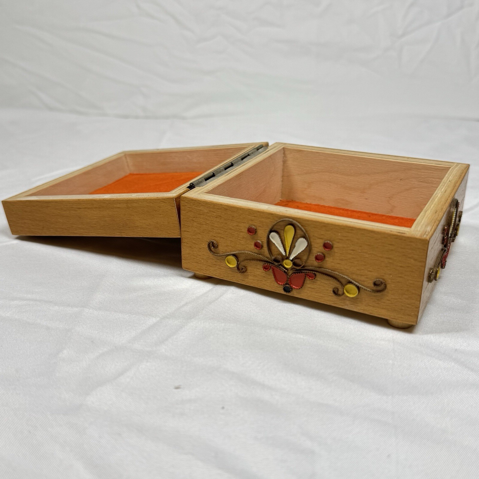 Vintage Soviet Ukraine Wooden Box USSR Jewelry Trinket Box of 80’s