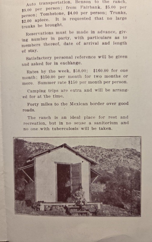 c1920 Bar O Ranch Tombstone, Arizona Rustic Recreational Camping Travel Brochure