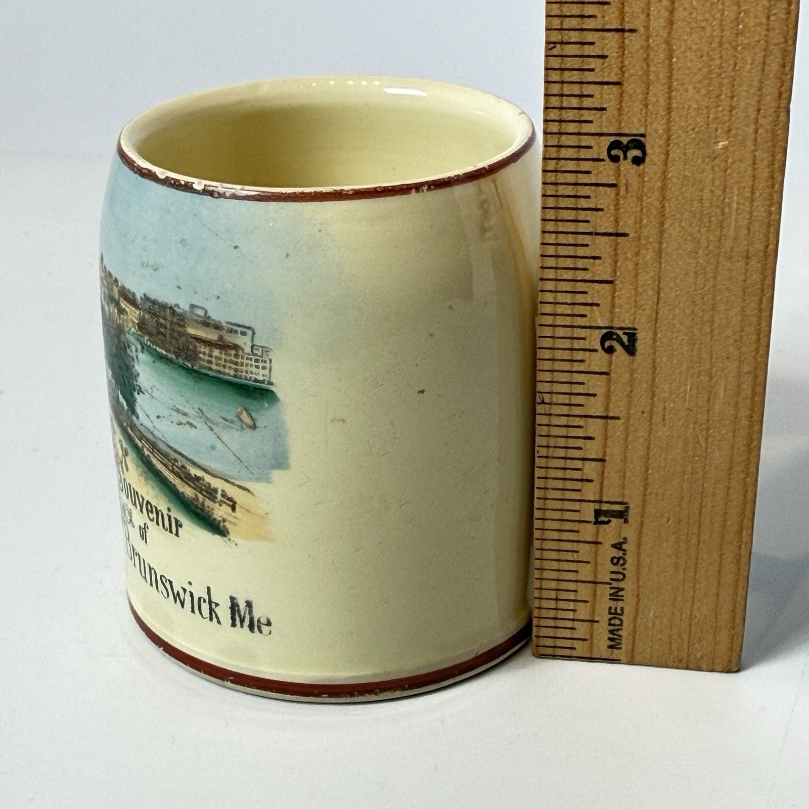 BRUNSWICK MAINE ME Antique Souvenir TRINKET PAINTED GERMANY STEIN CUP