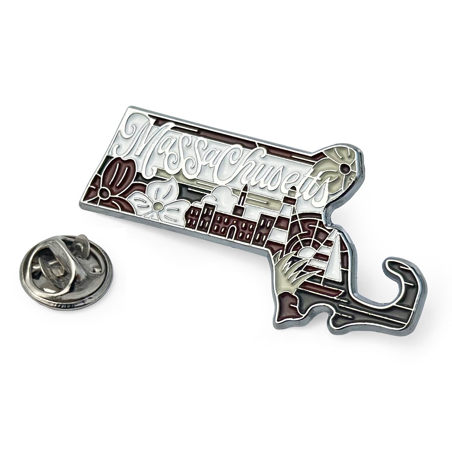 Massachusetts State Enamel Lapel Pin – US State Collectible Souvenir Pin