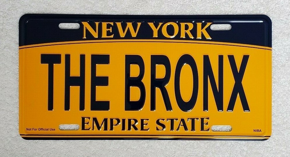 “THE BRONX” New York License Plate Official Size Embossed Souvenir Travel Gift