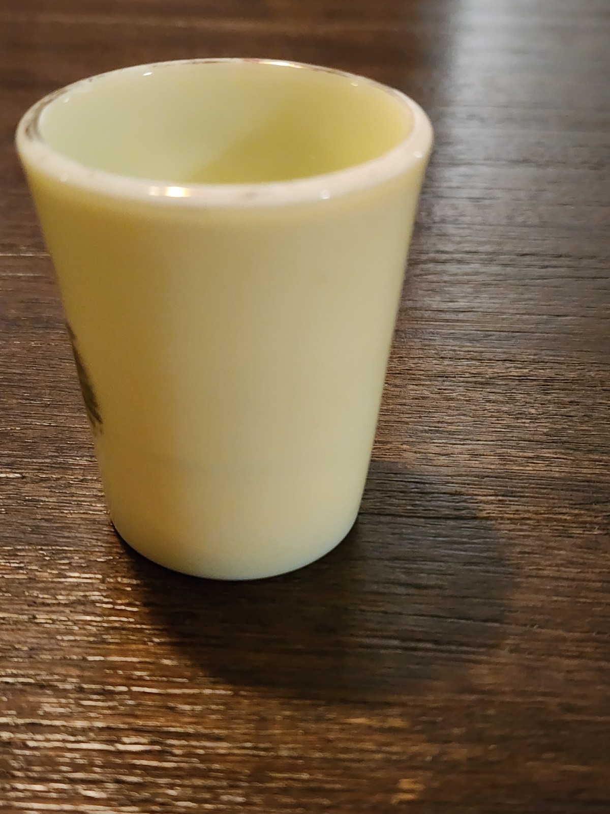 Statues Of Generals Buford Etc. Custard Glass Cup Souvenir -GETTYSBURG PA 2.5″