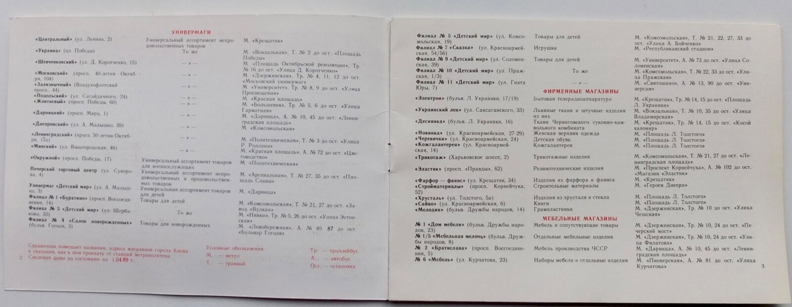1989 Soviet Ukraine Kyiv Shops + Subway, Advertising Booklet