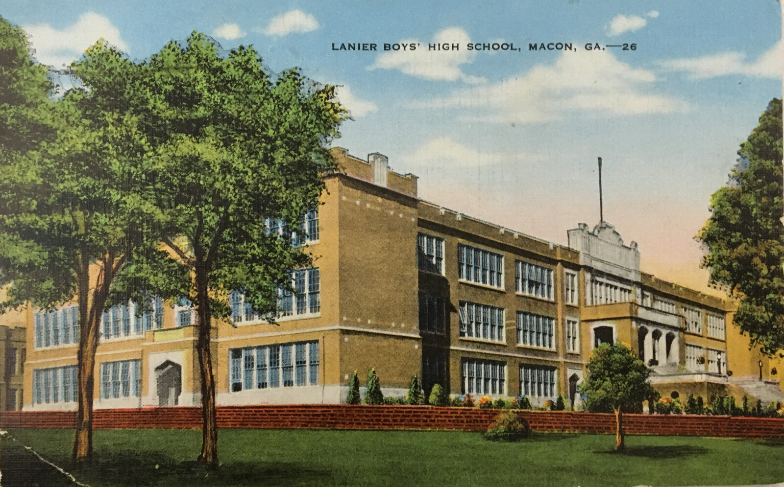 Lot of 3 Vintage Linen Color Postcards Macon GA 2 Circulated Stamped 1 Unused