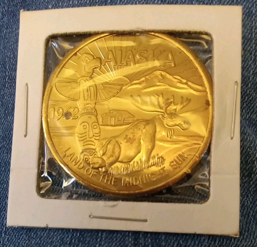“1962”” ALASKA BOOSTERS SOUVENIR MONEY” $1.00 TRADE TOKEN UNCIRCULATED