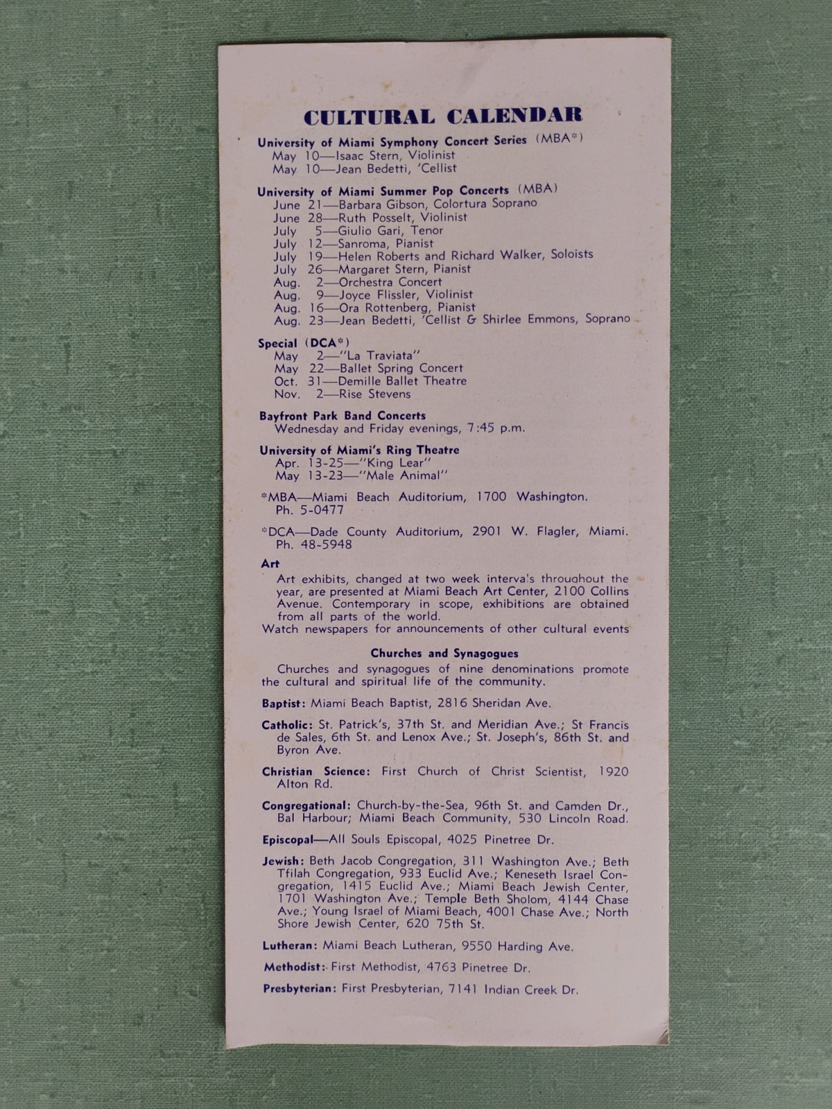 Miami Beach 1953 Brochure Florida