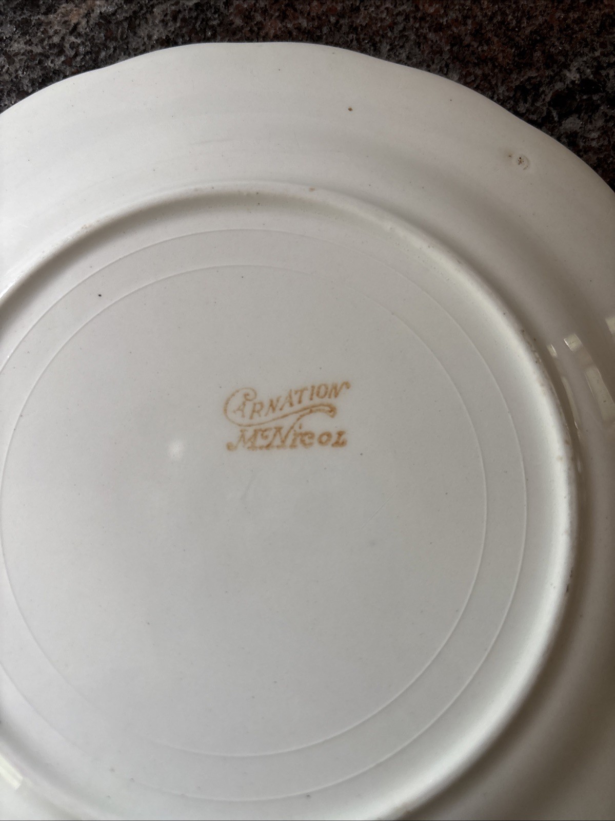 Vintage 1910 Calendar Plate Rhoads & Bro. Carnation McNicol Purple Horseshoe PA