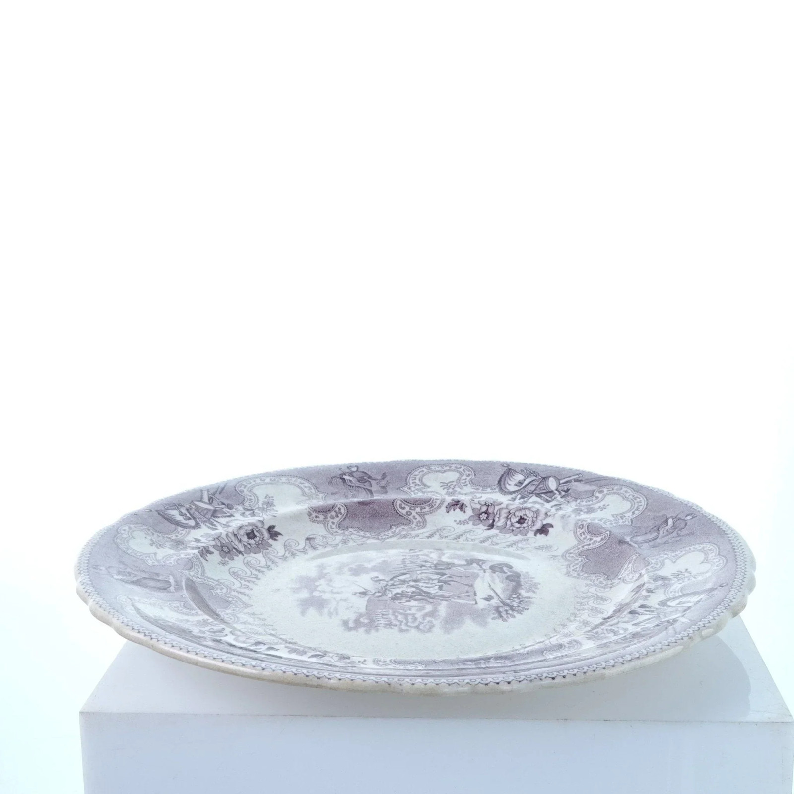 c1850 Texian Campaigne 10.5″ Purple Transferware Staffordshire James Beech H