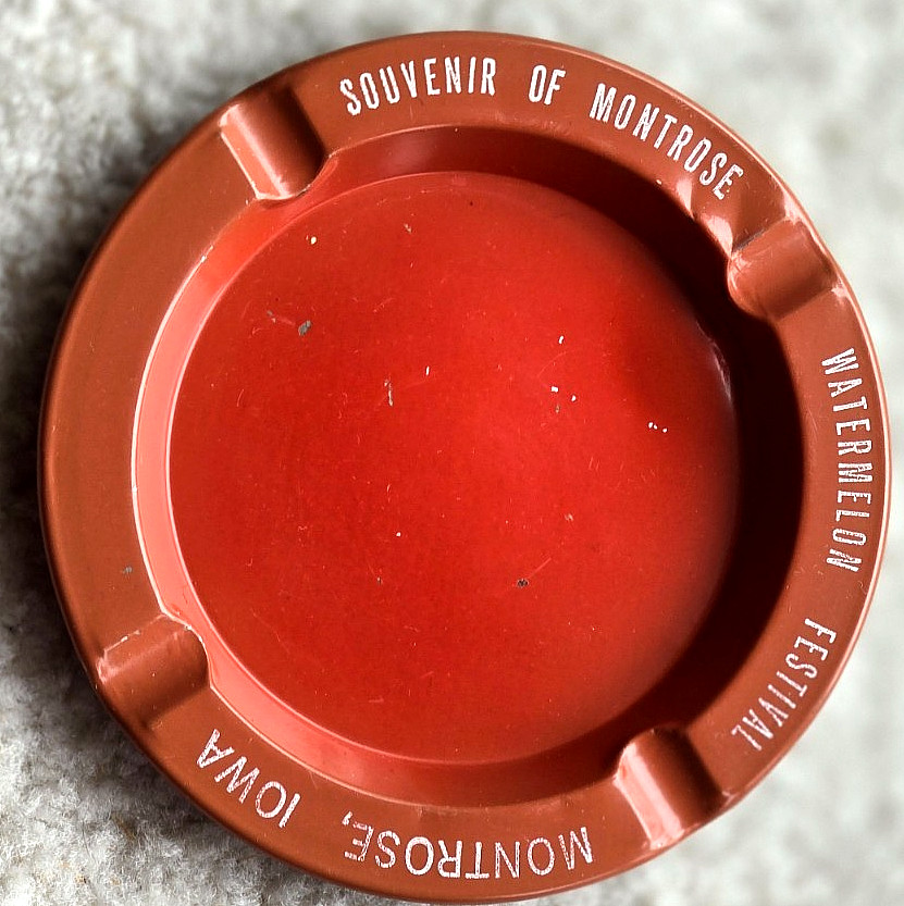 Montrose Iowa Watermelon Festival Metal Ashtray Souvenir