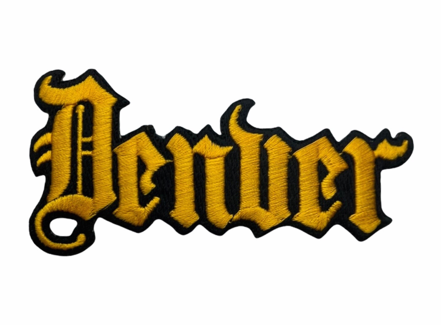 Denver Gold Graffiti Script 4.5 inch Patch PPM F6D19W