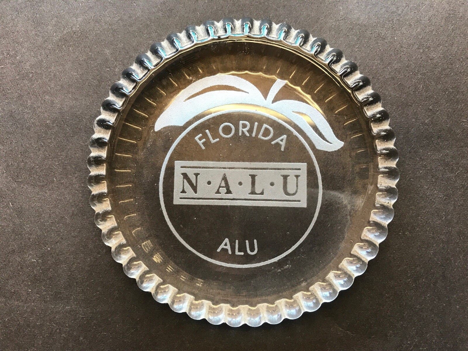 Florida N A L U …. A L U, Vintage Glass Paperweight In Original Box