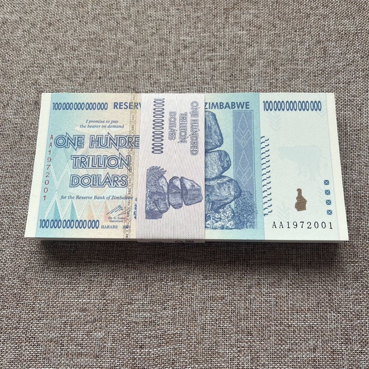 Uncirculated Zimbabwe 100 Trillion Dollars Banknote UNC Currency Collectibles