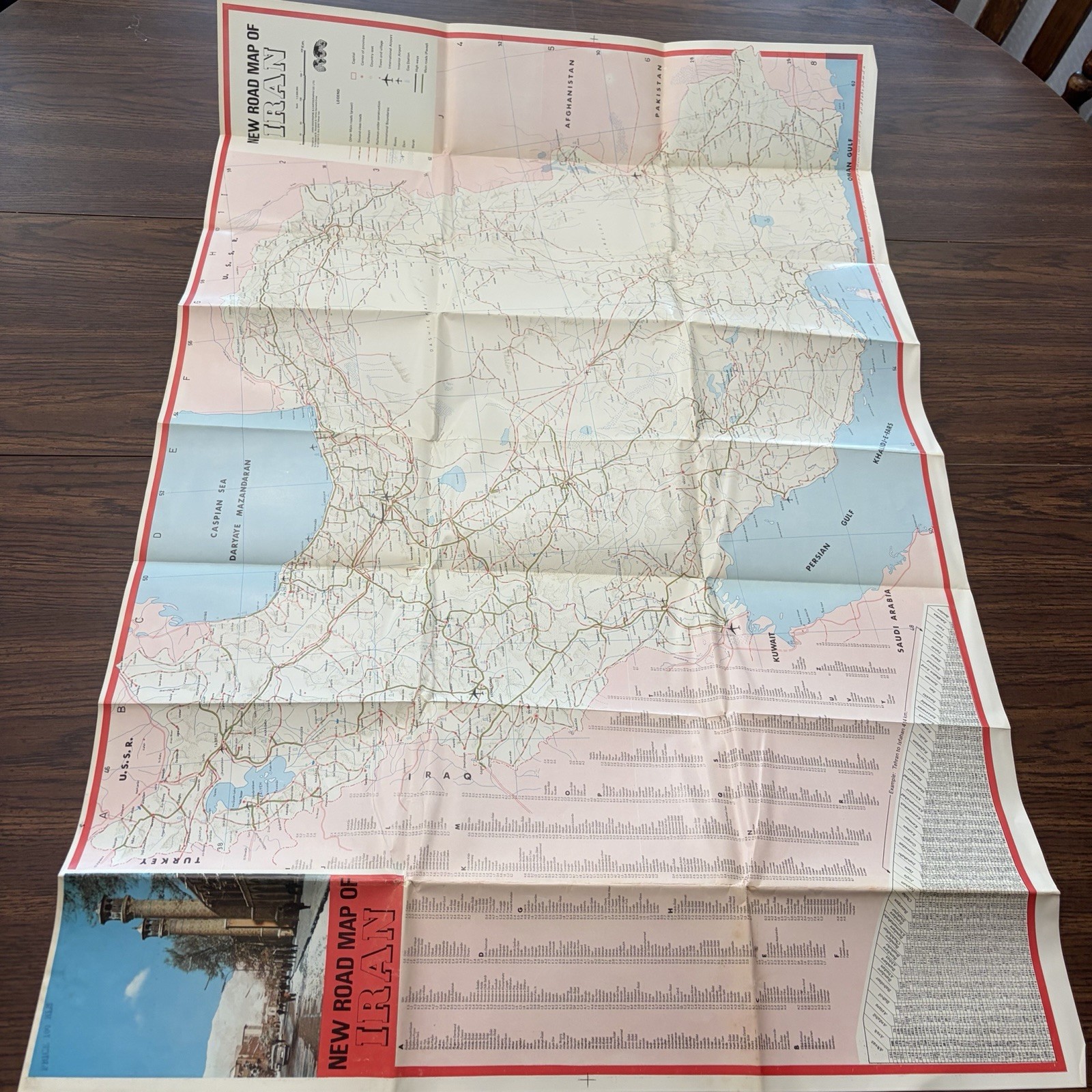 Vintage New Iran Road Map Tehran Travel Msp Guide Pre-1979