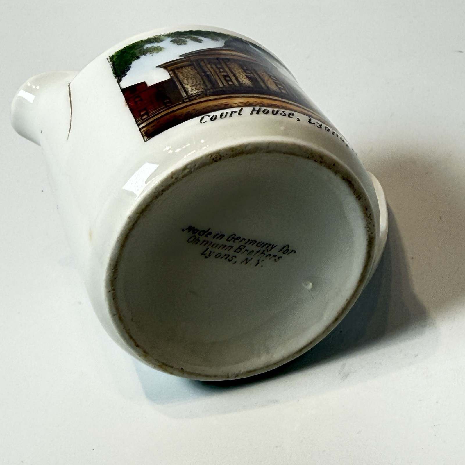 LYONS NY NEW YORK Souvenir COURT HOUSE Porcelain Trinket CREAMER