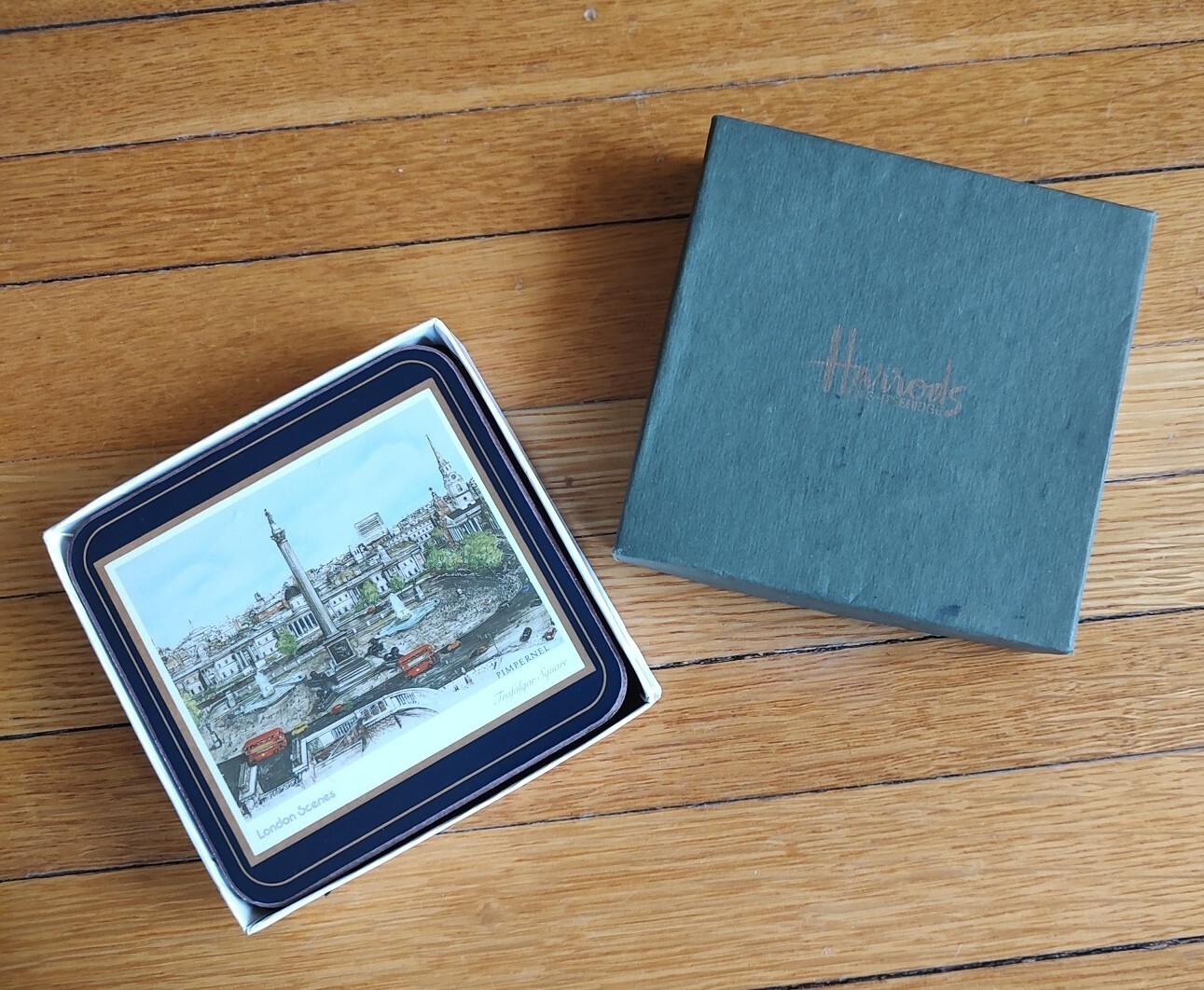Vintage Scenes Of London Set Of 6 Drink Coasters : In Original Harrods Box