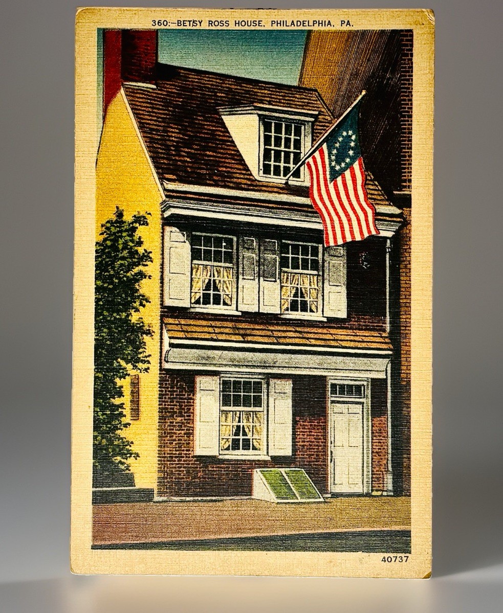 Metrocraft Betsy Ross House Postcard Philadelphia PA Linen Unposted Good 360