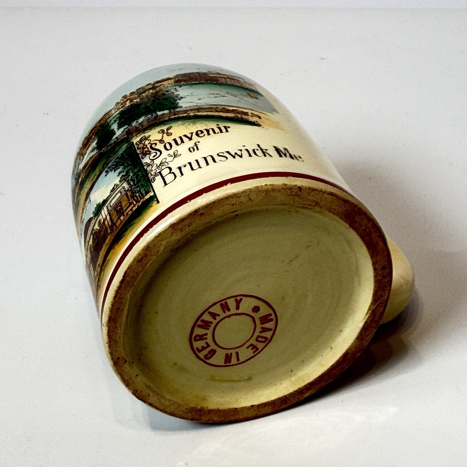 BRUNSWICK MAINE ME Antique Souvenir TRINKET PAINTED GERMANY STEIN CUP
