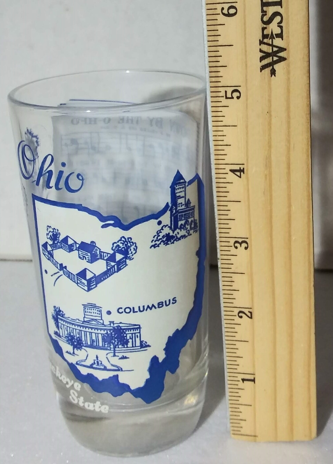 Vintage Ohio Drinking Glass Drink Down by the O-Hi-O The Buckeye State