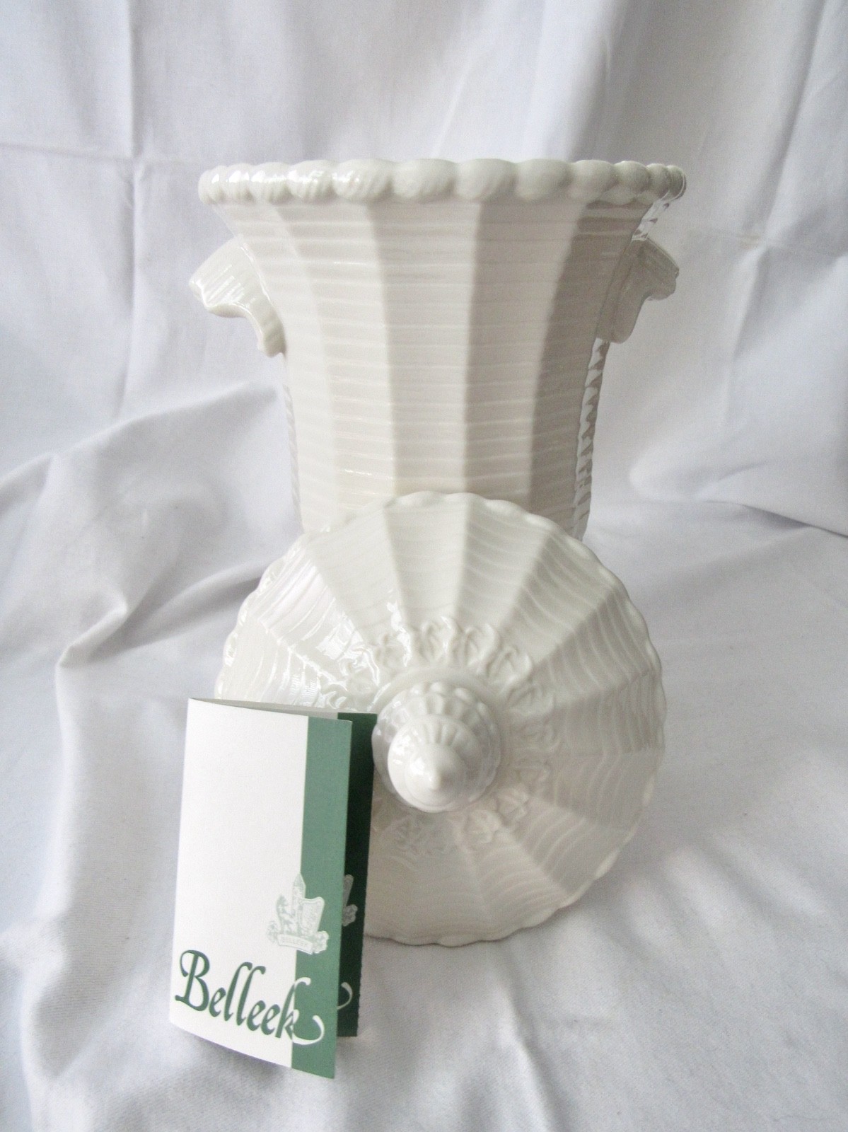 Belleek Ireland 1994 Irish America Business 100 Lidded Urn Trophy 12″ Pristine